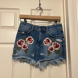 Free People Jean Skirt